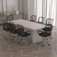 Mesa de Escritório Reunião 220cm Multimóveis CR25336 Branco