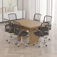 Mesa de Escritório Reunião 136cm Multimóveis CR25337 Amêndoa