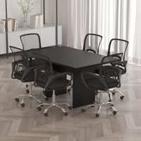 Mesa de Escritório Reunião 136cm Multimóveis CR25337 Preto