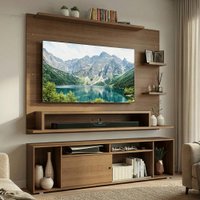 Rack com Painel para TV até 60 Polegadas 180 cm Rustic Cancun Madesa