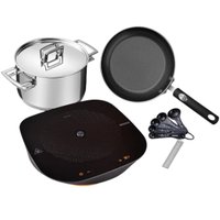 Cooktop de Indução Portátil Guru Tramontina 220V Panela 20cm Frigideira 2,7L Colheres Medidoras
