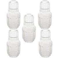 Kit 5 Moringas Garrafa de Vidro 500ml com Copo 145ml Lyor Sortidas Bar Restaurante Pub