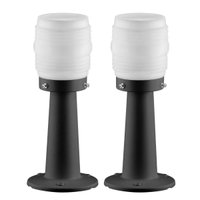 Kit 2 Luminárias de Jardim Termoplástico Preto Globo Timoneiro Leitoso Balizador Calçadas Jardins Dital