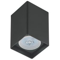 Spot Preto de Sobrepor Quadrado Bivolt Luminária de Teto E27 Área Interna Banheiro Quarto