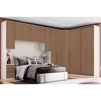 Quarto Casal Modulado Seletto 6 Peças QM124 Areia/Jequitibá - Henn