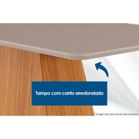 Conjunto: Mesa Cozinha Imperatriz Tampo Madeirado c/Vidro Curvo 180cm 6Cadeiras Amsterdã Capuccino/Suede Grafite-Rufato