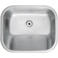 Tanque para Lavanderia 50x40cm Aço Inox Escovado Tramontina Hera 34L Área de Serviço Limpeza 