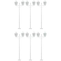 Kit 6 Postes de Iluminação para Jardim 2,1m Branco Clássico Colonial E27 Soberana Dital