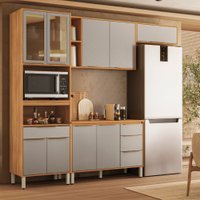 Cozinha Completa Plena 9 Portas 4 Gavetas Cinamon/Nude - Demóbile