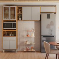 Cozinha Completa Plena 7 Portas 1 Gaveta Cinamon/Nude - Demóbile