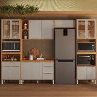 Cozinha Completa Plena 13 Portas 4 Gavetas Cinamon/Nude - Demóbile