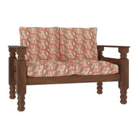 Namoradeira 2 Lugares Madeira Maciça Liz Multimóveis VCR7002 - Geométrico Terracota
