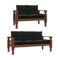 Jogo de Sofá Madeira Maciça 2 e 3 Lugares Liz Multimóveis CR7004 - Grafite
