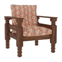 Poltrona Madeira Maciça Liz Multimóveis CR7003 Geométrico Terracota