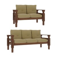Jogo de Sofá Madeira Maciça 2 e 3 Lugares Liz Multimóveis CR7004 - Areia
