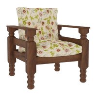 Poltrona Madeira Maciça Liz Multimóveis CR7003 Floral Maracujá