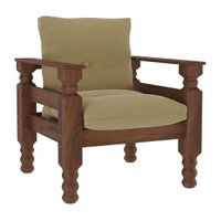 Poltrona Madeira Maciça Liz Multimóveis VCR7003 - Areia