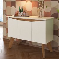 Aparador Balcão Buffet 3 Portas Oásis Off White/Cinamomo - Artely