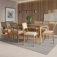 Conjunto Sala de Jantar Madeira Maciça de Com 8 Cadeiras Kappesberg
