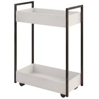 Carrinho Organizador Multiuso 2 Cestos BP 70 cm Lara Branco Eratto Moveis