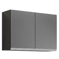 Armario Aereo 2 Portas 80 cm BP Isis Preto Grafite Eratto Moveis