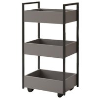 Carrinho Organizador Multiuso 3 Cestos BP Lais 50 cm Grafite Eratto Moveis