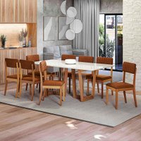 Conjunto Sala de Jantar Madeira Maciça 8 Cadeiras Kappesberg - Madeirado