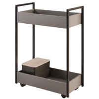 Carrinho Organizador Multiuso 2 Cestos BP Lara 70 cm Grafite Eratto Moveis