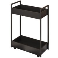 Carrinho Organizador Multiuso 2 Cestos BP Lara 70 cm Preto Eratto Moveis