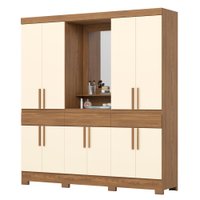Guarda Roupa Casal Capelinha Com Espelho 200 cm B374 Nature Off White