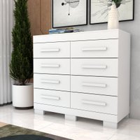 Cômoda Milano 8 Gavetas 100% Mdf Branco - Panorama Móveis
