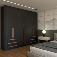 Guarda-Roupa Casal Nobile Plus 6 Portas 6 Gavetas Preto - Panorama Móveis