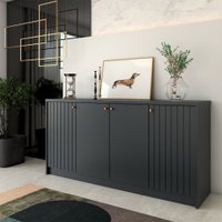 Balcão Buffet Lusso 4 Portas 3 Prateleiras Chumbo - Panorama Móveis