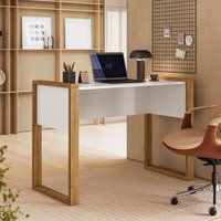 Mesa para Escritório Office Freijó/Branco Acetinado  - Qmovi