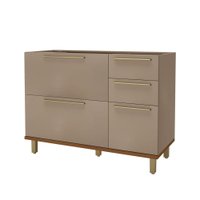 Balcão de Cozinha para Pia 120 Cm 2 Portas 3 Gavetas Freijó/Camurça - Indékes
