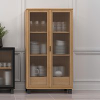 Cristaleira Livreiro Ditália 2 Portas 1 Gaveta E-966 cor:riviera