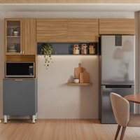 Armário De Cozinha Compacta 6 Portas 2 Nichos Alba