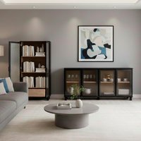 Conjunto Cristaleira +Aparador Paris Ditália E-966 R638 cor:preto