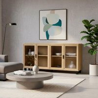 Aparador Buffet 4 portas de vidro Ditália R-638 cor:riviera