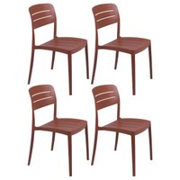 Jogo 4 Cadeiras em Plástico Resistente Terracota Tramontina Amélia Cozinha Área Gourmet Elegante