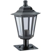 Balizador Preto Alumínio 31cm Jardim Quintal Luminária Externa Lente Transparente