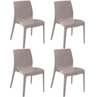 Jogo 4 Cadeiras Tramontina Alice Summa Plástico Resistente Empilhável Sem Braços Varanda Jardim