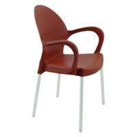 Cadeira Tramontina Grace Terracota Braços Encosto para Decks Quintais Varandas Cozinhas