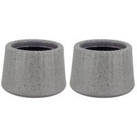Kit 2 Vasos de Flor Decorativos Tramontina Lótus 600ml Pedra Pequenos Acabamento Granito