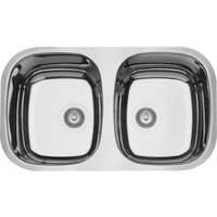 Cuba Aço Inox para Pia de Cozinha Tramontina Isis Dupla 34L Alto Brilho Área Gourmet Bancada
