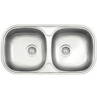 Cuba Dupla 26L Embutir Sobrepor Tramontina Isis 78x40cm Inox Escovado Cozinha Bancada