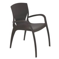 Cadeira Plástica com Braços 60x59cm Tramontina Summa Clarice Marrom Área Interna e Externa