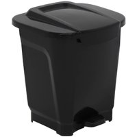 Lixeira Plástica 25L com Pedal Cozinha Lavanderia Tramontina T-Force Preta Cesto de Lixo