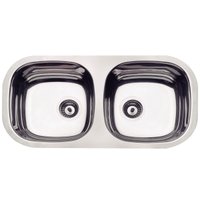 Cuba Dupla 26L de Embutir Tramontina Isis 78x39,8cm Aço Inox Polido Cozinha Bancada Pia