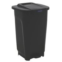 Lixeira Plástica Retangular Preta 50L Tramontina Pedal Tampa Coleta Seletiva Empresas